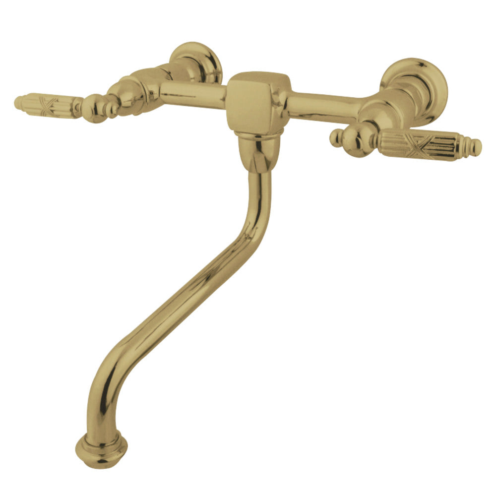 Kingston Brass KS1212GL Wall Mount Bathroom Faucet, Polished Brass - BNGBath