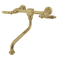 Thumbnail for Kingston Brass KS1212GL Wall Mount Bathroom Faucet, Polished Brass - BNGBath