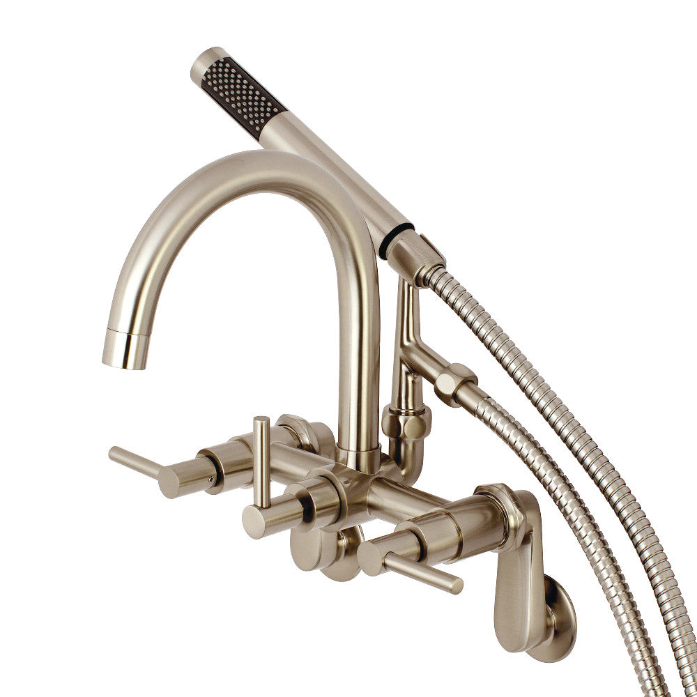 Aqua Vintage AE8158DL Concord 7-Inch Adjustable Wall Mount Tub Faucet, Brushed Nickel - BNGBath