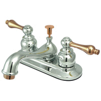 Thumbnail for Kingston Brass KB604AL Restoration 4 in. Centerset Bathroom Faucet, Polished Chrome/Polished Brass - BNGBath