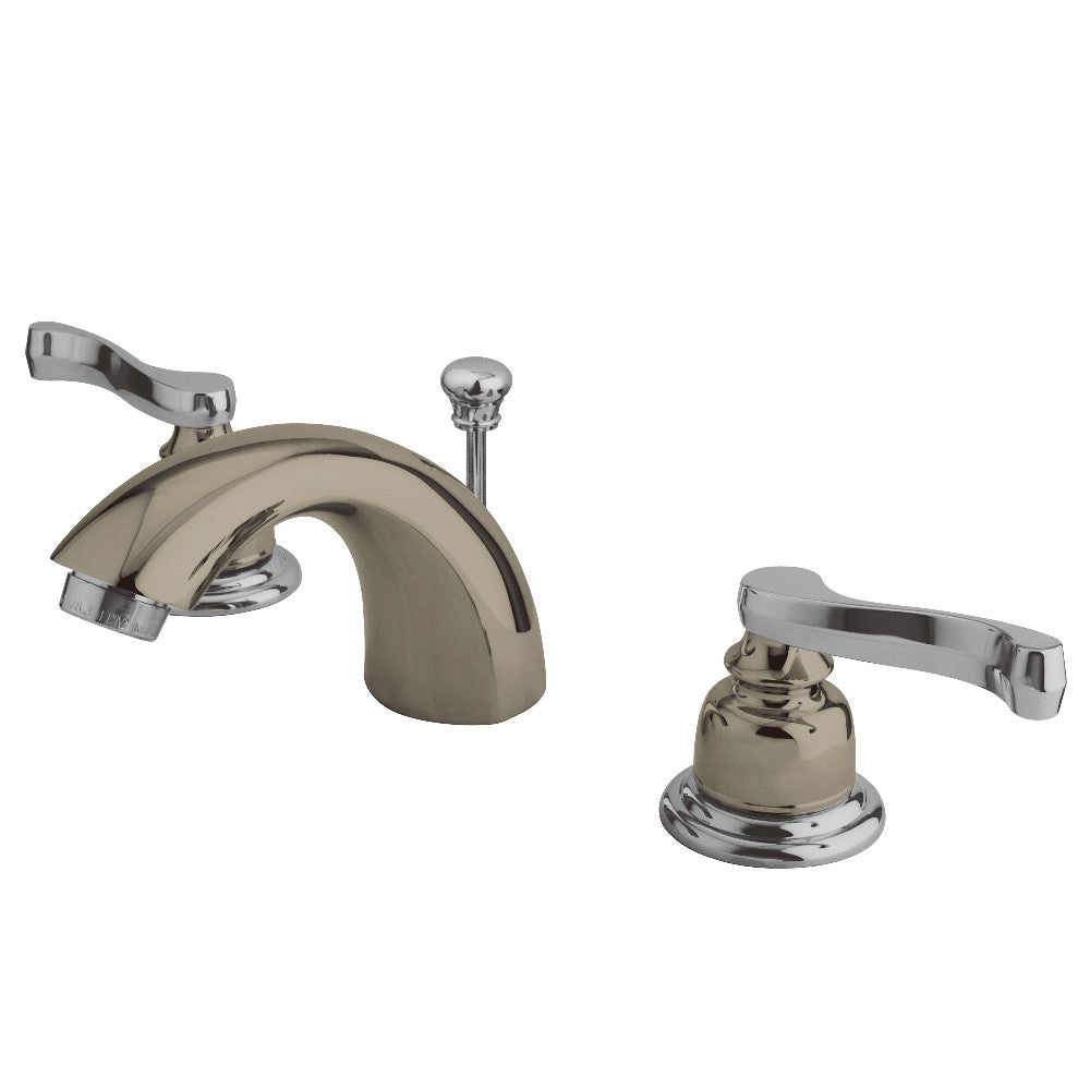 Kingston Brass KB8957FL Mini-Widespread Bathroom Faucet, Brushed Nickel/Polished Chrome - BNGBath