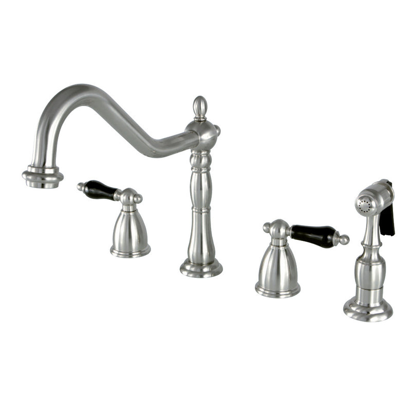 Kingston Brass KB1798PKLBS Widespread Kitchen Faucet, Brushed Nickel - BNGBath