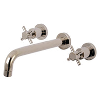 Thumbnail for Kingston Brass KS8026DX Concord Two-Handle Wall Mount Tub Faucet, Polished Nickel - BNGBath