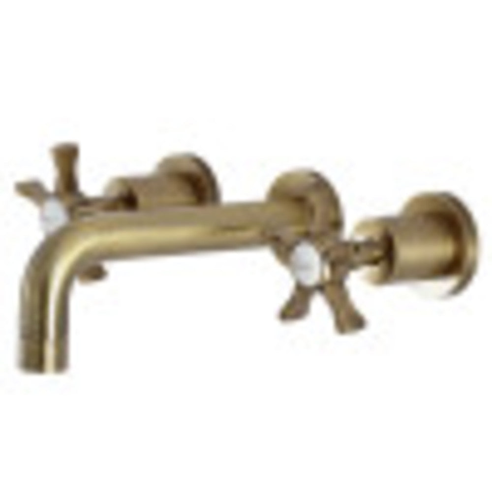 Kingston Brass KS8123NX Hamilton Two-Handle Wall Mount Bathroom Faucet, Antique Brass - BNGBath