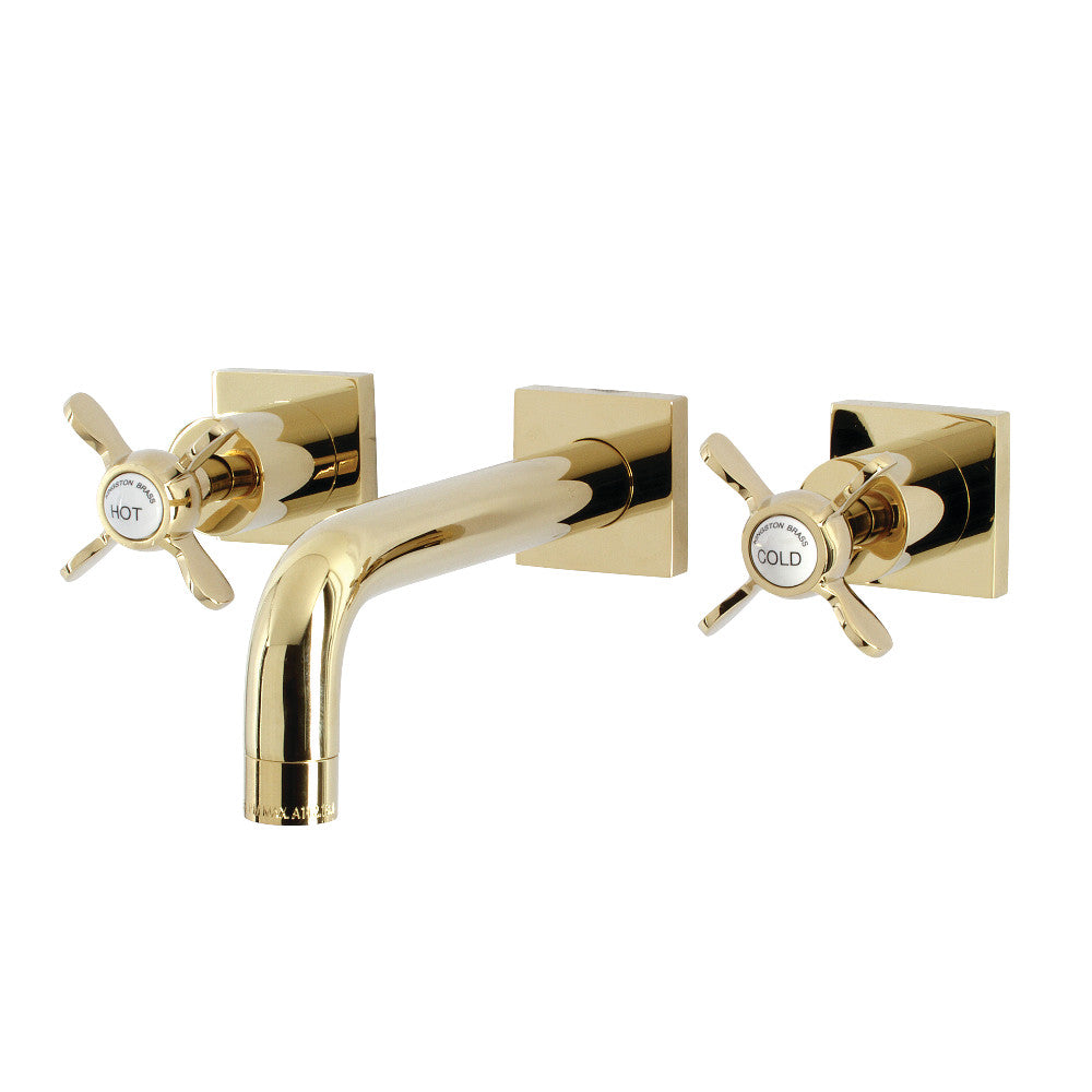 Kingston Brass KS6122BEX Essex Two-Handle Wall Mount Bathroom Faucet, Polished Brass - BNGBath
