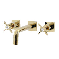 Thumbnail for Kingston Brass KS6122BEX Essex Two-Handle Wall Mount Bathroom Faucet, Polished Brass - BNGBath