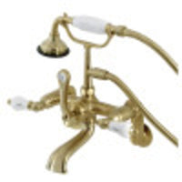 Thumbnail for Aqua Vintage AE207T7 Vintage 7-Inch Tub Faucet with Hand Shower, Brushed Brass - BNGBath