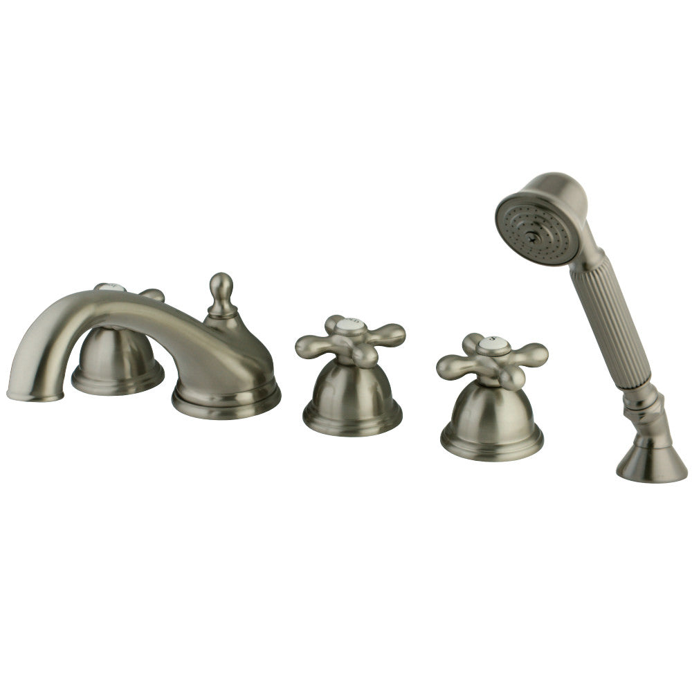 Kingston Brass KS33585AX Roman Tub Faucet with Hand Shower, Brushed Nickel - BNGBath