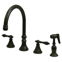 Thumbnail for Kingston Brass KS2795ALBS Widespread Kitchen Faucet, Oil Rubbed Bronze - BNGBath