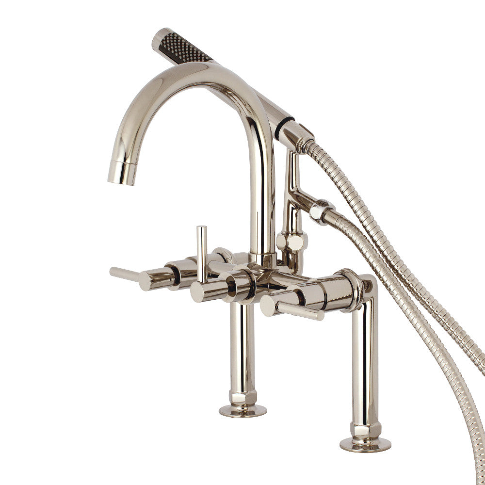 Aqua Vintage AE8106DL Concord 7-Inch Deck Mount Clawfoot Tub Faucet, Polished Nickel - BNGBath