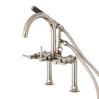 Thumbnail for Aqua Vintage AE8106DL Concord 7-Inch Deck Mount Clawfoot Tub Faucet, Polished Nickel - BNGBath