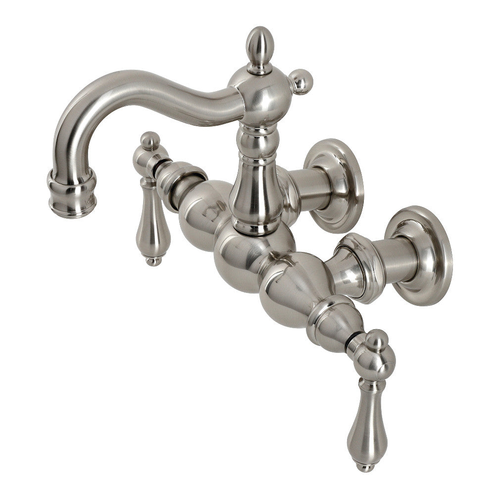 Kingston Brass CA1001T8 Heritage 3-3/8" Tub Wall Mount Clawfoot Tub Faucet, Brushed Nickel - BNGBath