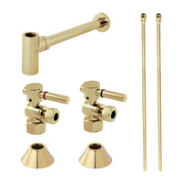 Thumbnail for Kingston Brass CC43102DLLKB30 Modern Plumbing Sink Trim Kit with Bottle Trap, Polished Brass - BNGBath