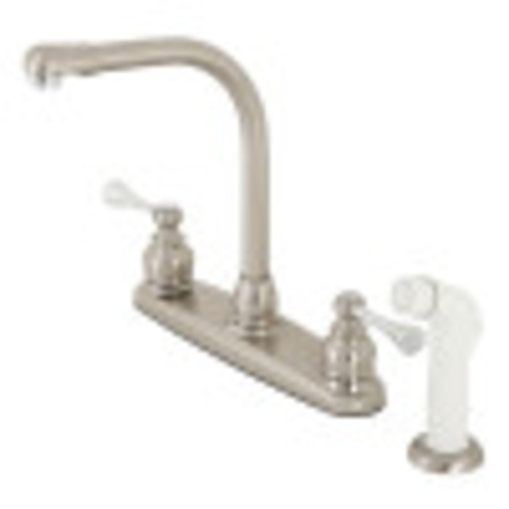 Kingston Brass KB717BL 8-Inch Centerset Kitchen Faucet, Brushed Nickel/Polished Chrome - BNGBath