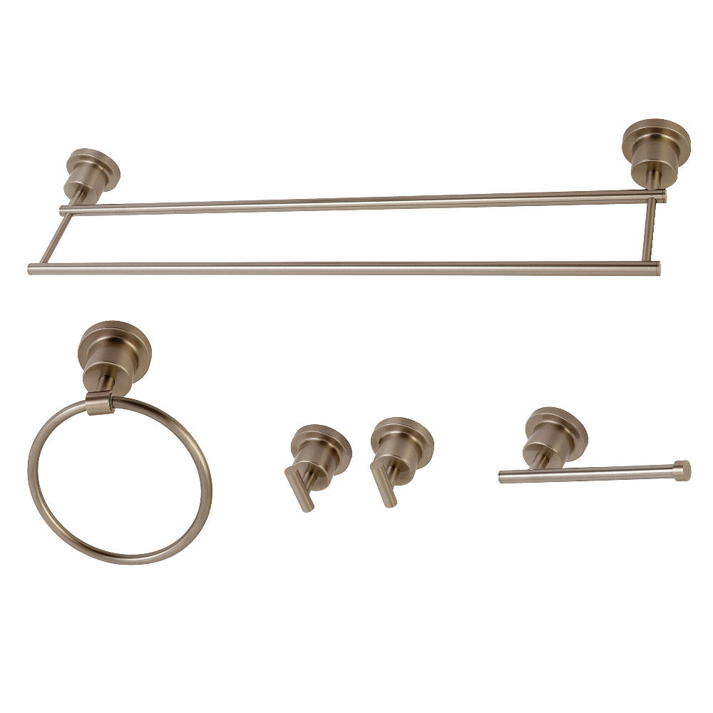 Kingston Brass BAH8213478SN Concord 5-Piece Bathroom Accessory Sets, Brushed Nickel - BNGBath