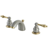 Thumbnail for Kingston Brass KB949AL Victorian Mini-Widespread Bathroom Faucet, Brushed Nickel/Polished Brass - BNGBath