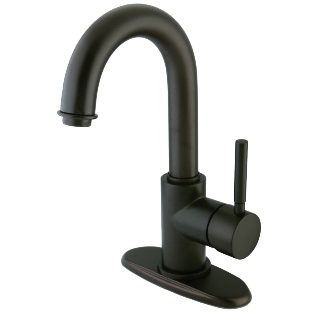 Kingston Brass KS8435DL Concord Single-Handle Bathroom Faucet with Push Pop-Up and Cover Plate, Oil Rubbed Bronze - BNGBath