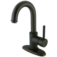 Thumbnail for Kingston Brass KS8435DL Concord Single-Handle Bathroom Faucet with Push Pop-Up and Cover Plate, Oil Rubbed Bronze - BNGBath
