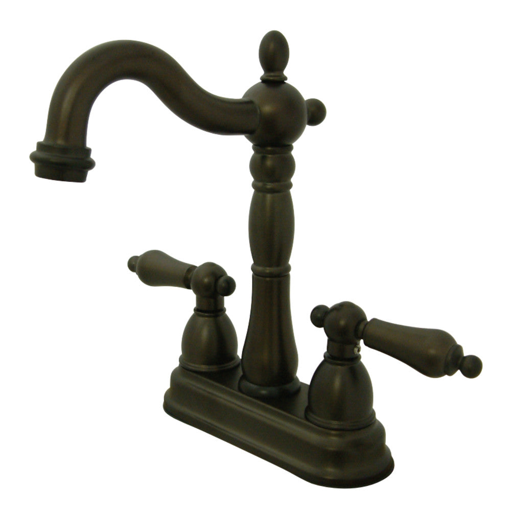Kingston Brass KB1495AL Heritage Two-Handle Bar Faucet, Oil Rubbed Bronze - BNGBath