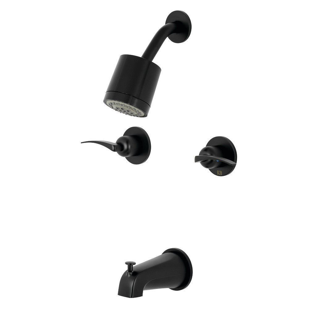 Kingston Brass KBX8140EFL Centurion Two-Handle Tub and Shower Faucet, Matte Black - BNGBath