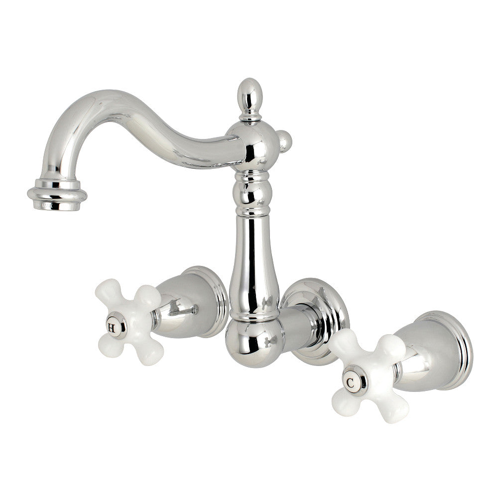 Kingston Brass KS1251PX 8-Inch Center Wall Mount Bathroom Faucet, Polished Chrome - BNGBath