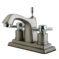 Thumbnail for Kingston Brass KS8647DX 4 in. Centerset Bathroom Faucet, Brushed Nickel/Polished Chrome - BNGBath