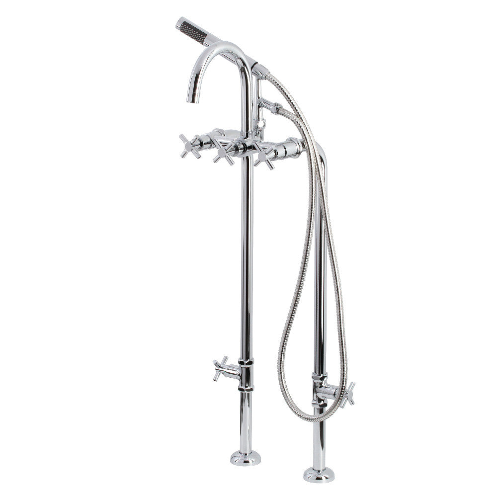 Aqua Vintage CCK8101DX Concord Freestanding Tub Faucet with Supply Line, Stop Valve, Polished Chrome - BNGBath