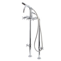 Thumbnail for Aqua Vintage CCK8101DX Concord Freestanding Tub Faucet with Supply Line, Stop Valve, Polished Chrome - BNGBath