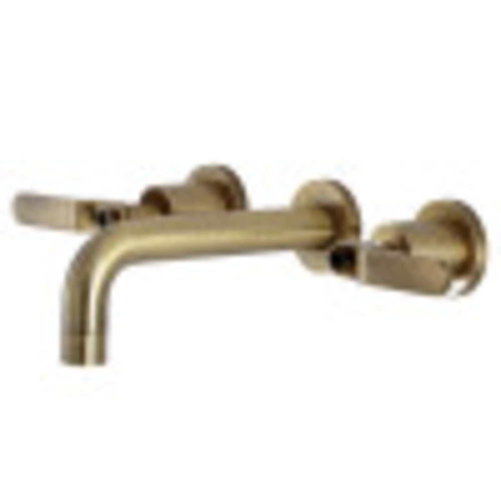 Kingston Brass KS8123KL Whitaker Two-Handle Wall Mount Bathroom Faucet, Antique Brass - BNGBath