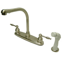 Thumbnail for Kingston Brass KB2758KL 8-Inch Centerset Kitchen Faucet, Brushed Nickel - BNGBath