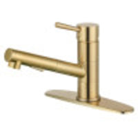 Thumbnail for Gourmetier LS8403DL Concord Single-Handle Pull-Out Kitchen Faucet, Brushed Brass - BNGBath
