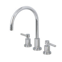 Thumbnail for Kingston Brass KS8721DLLS Widespread Kitchen Faucet, Polished Chrome - BNGBath