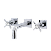 Thumbnail for Kingston Brass KS6121BEX Essex Two-Handle Wall Mount Bathroom Faucet, Polished Chrome - BNGBath
