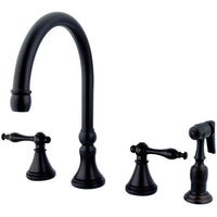 Thumbnail for Kingston Brass KS2795NLBS Widespread Kitchen Faucet, Oil Rubbed Bronze - BNGBath