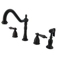 Thumbnail for Kingston Brass KB1795ALBS Widespread Kitchen Faucet, Oil Rubbed Bronze - BNGBath