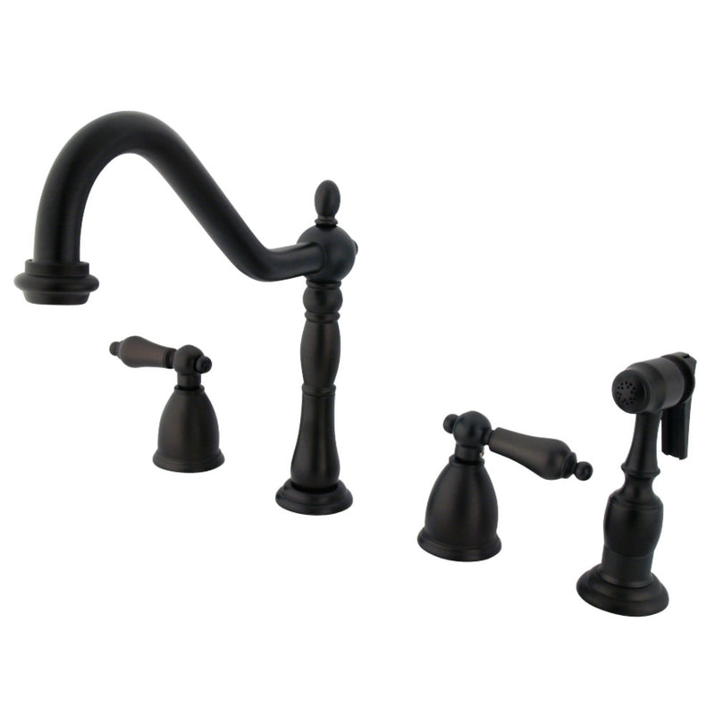 Kingston Brass KB1795ALBS Widespread Kitchen Faucet, Oil Rubbed Bronze - BNGBath