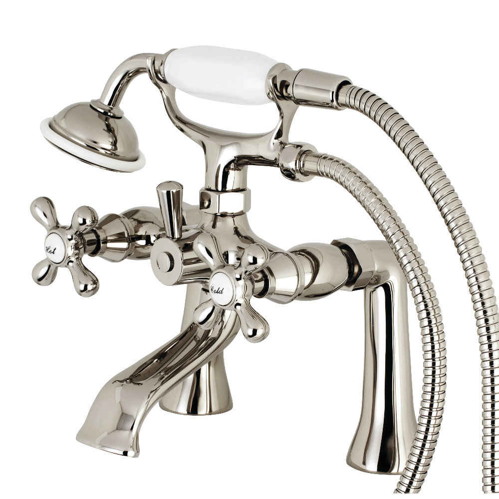 Kingston Brass KS268PN Kingston Clawfoot Tub Faucet with Hand Shower, Polished Nickel - BNGBath