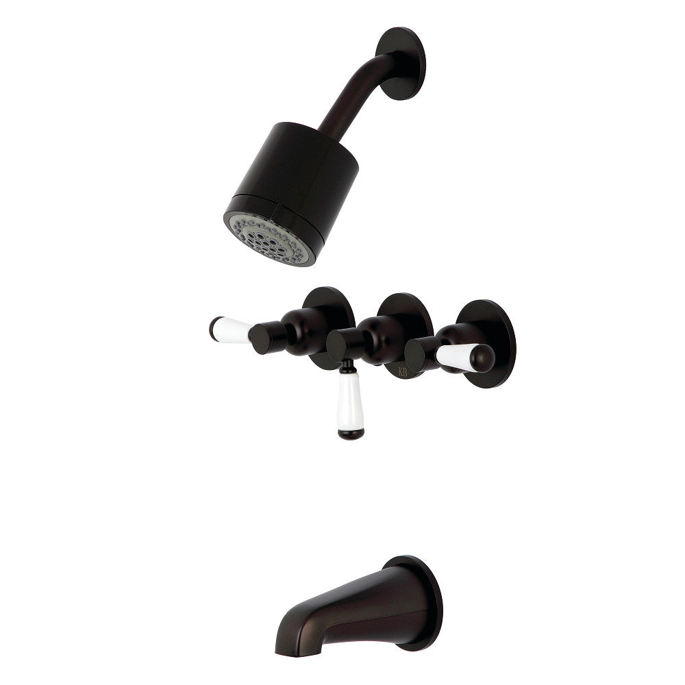 Kingston Brass KBX8135DPL Paris Three-Handle Tub and Shower Faucet, Oil Rubbed Bronze - BNGBath