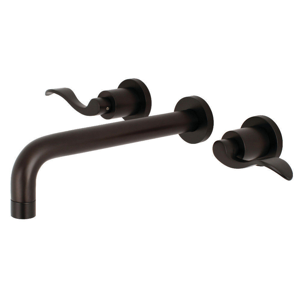 Kingston Brass KS8025DFL NuWave Two-Handle Wall Mount Tub Faucet, Oil Rubbed Bronze - BNGBath