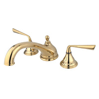 Thumbnail for Kingston Brass KS5532ZL Silver Sage Roman Tub Faucet, Polished Brass - BNGBath