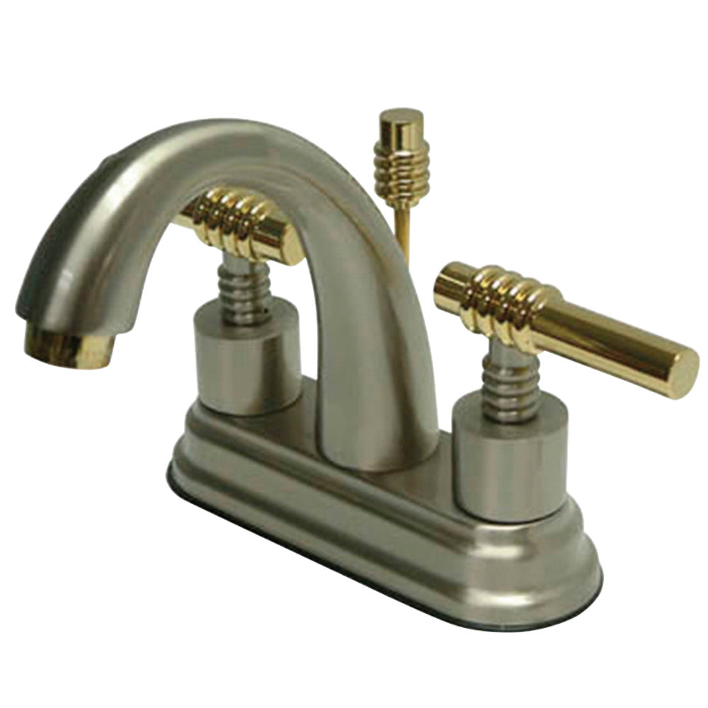 Kingston Brass KS8619ML 4 in. Centerset Bathroom Faucet, Brushed Nickel/Polished Brass - BNGBath