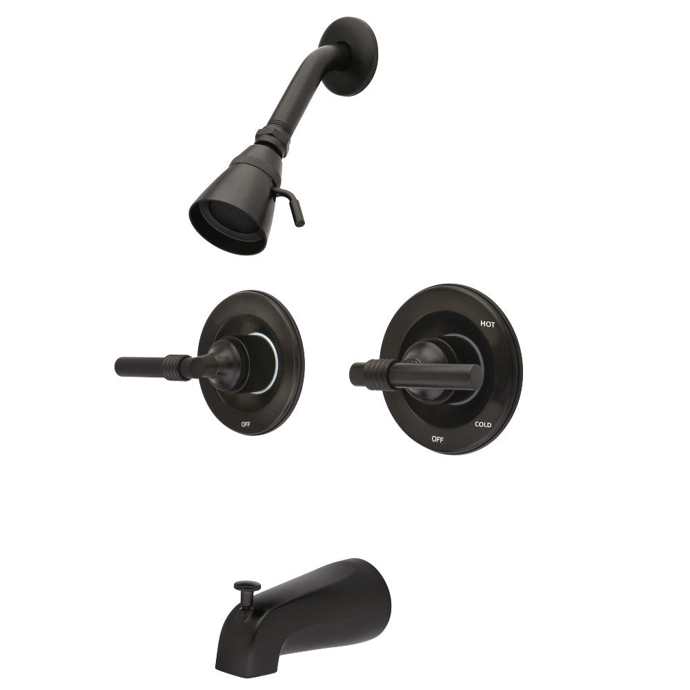 Kingston Brass KB665ML Vintage Twin Handles Tub Shower Faucet Pressure Balanced With Volume Control, Oil Rubbed Bronze - BNGBath