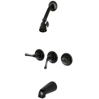 Thumbnail for Kingston Brass KB2235YL Three Handle Tub Shower Faucet, Oil Rubbed Bronze - BNGBath