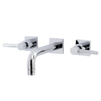 Thumbnail for Kingston Brass KS6121DL Concord Two-Handle Wall Mount Bathroom Faucet, Polished Chrome - BNGBath