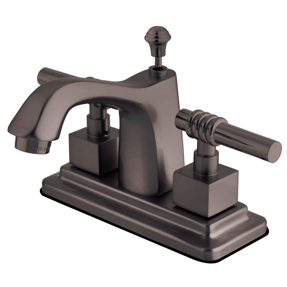 Kingston Brass KS8649QL 4 in. Centerset Bathroom Faucet, Brushed Nickel/Polished Brass - BNGBath