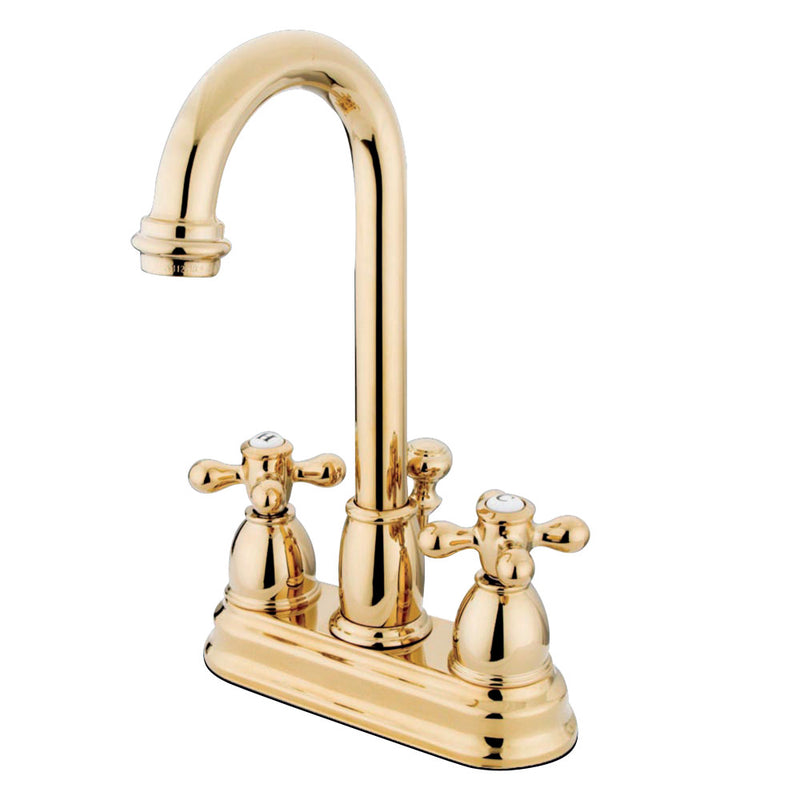 Kingston Brass KB3612AX 4 in. Centerset Bathroom Faucet, Polished Brass - BNGBath