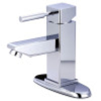 Thumbnail for Kingston Brass KS8441DL Concord Single-Handle Bathroom Faucet with Push Pop-Up and Cover Plate, Polished Chrome - BNGBath