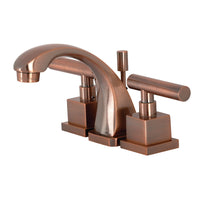 Thumbnail for Kingston Brass KS494CQLAC Claremont 8 in. Widespread Bathroom Faucet, Antique Copper - BNGBath