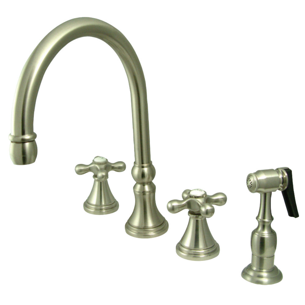 Kingston Brass KS2798AXBS Widespread Kitchen Faucet, Brushed Nickel - BNGBath