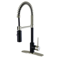 Thumbnail for Gourmetier LS8779NYL New York Single-Handle Pre-Rinse Kitchen Faucet, Matte Black/Brushed Nickel - BNGBath